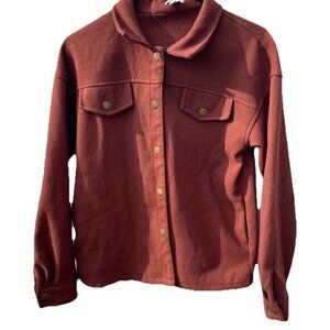 Vintage Camellia Button Brown Cardigan Sz Small Linen Button Western Sweater